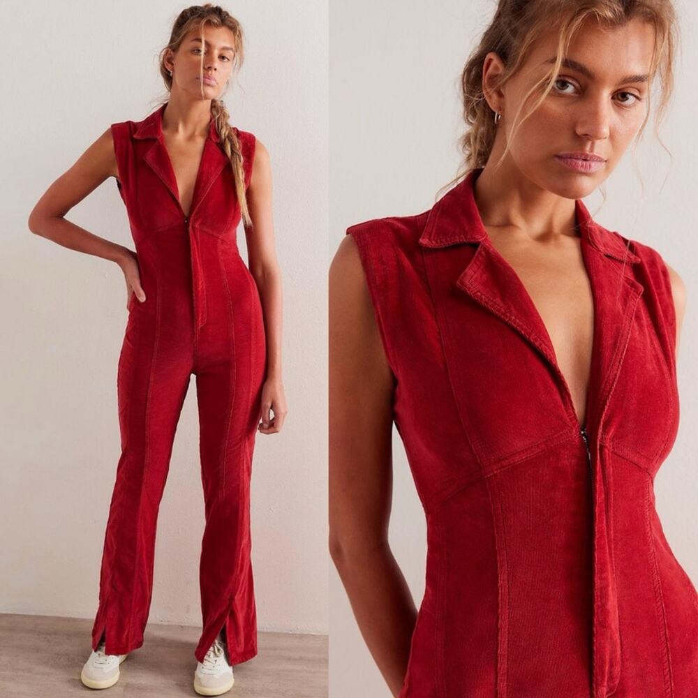 Free People CRVY Ring The Alarm Corduroy One-Piece XL